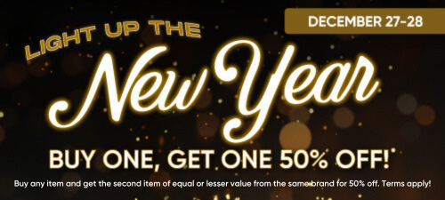 Light up the New Year - Buy one, Get One 50% OFF